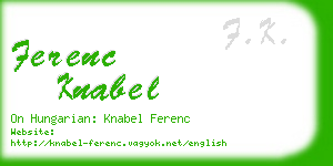 ferenc knabel business card